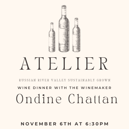 Atelier Wine Dinner with winemaker Ondine Chattan